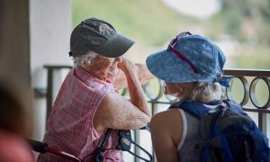 Residents talking during trip to Denvers Wash Park