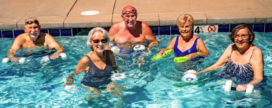 Holly Creek residents enjoying indoor-outdoor pool